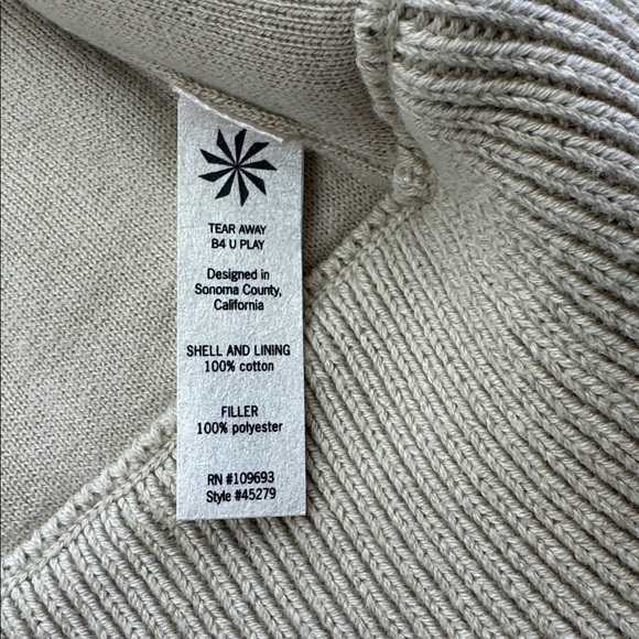 Athleta Knit Sweater Vest Full Zip with pockets Cream Beige Womens small - Picture 7 of 7